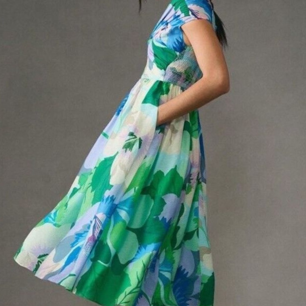 New Anthropoligie Hope for Flowers by Tracy Reese Twist-Front Cutout Dress Sz Xs